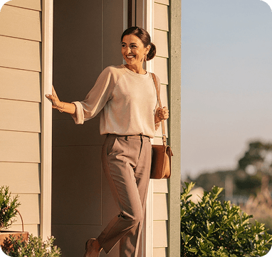 Woman standing in a doorway